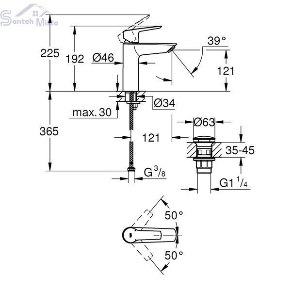 Смеситель для раковины Grohe QuickFix Start M-Size 235752432 CV031145 фото