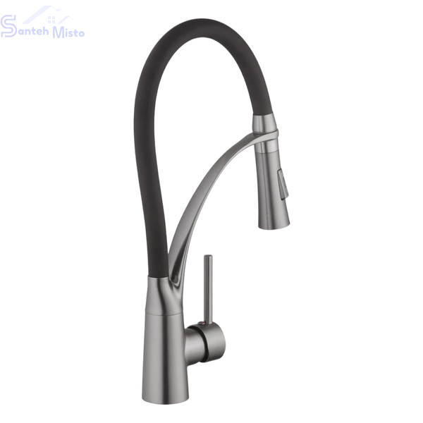 Комплект кухонной мойки Kraft NANO BLACK PVD HS 540*480 (3.0/1.0 мм) декор SM27710 фото