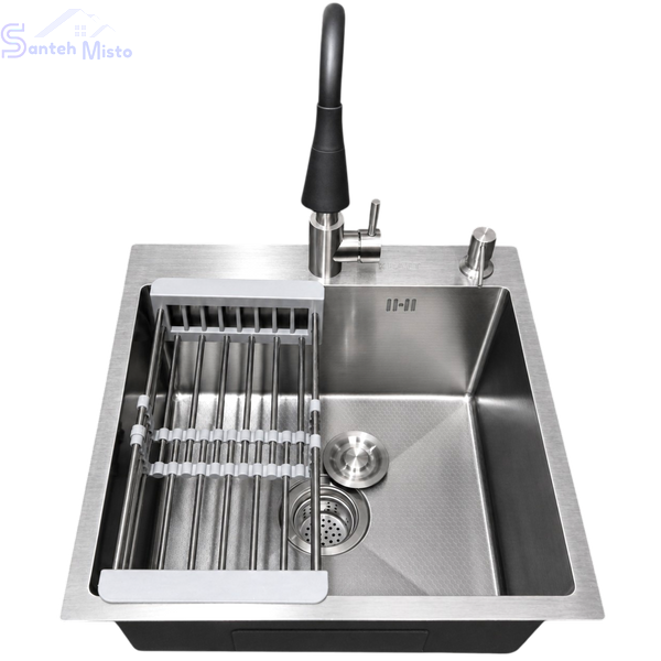 Комплект кухонной мойка Kraft KRF 5050 decor (3.0/1.0 мм) SM3705 фото