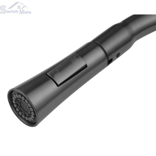 Комплект кухонної мийки Kraft NANO BLACK PVD HS60*45 (3.0/1.0 мм)+Змішувач для кухніз висувним виливом SM1833 фото