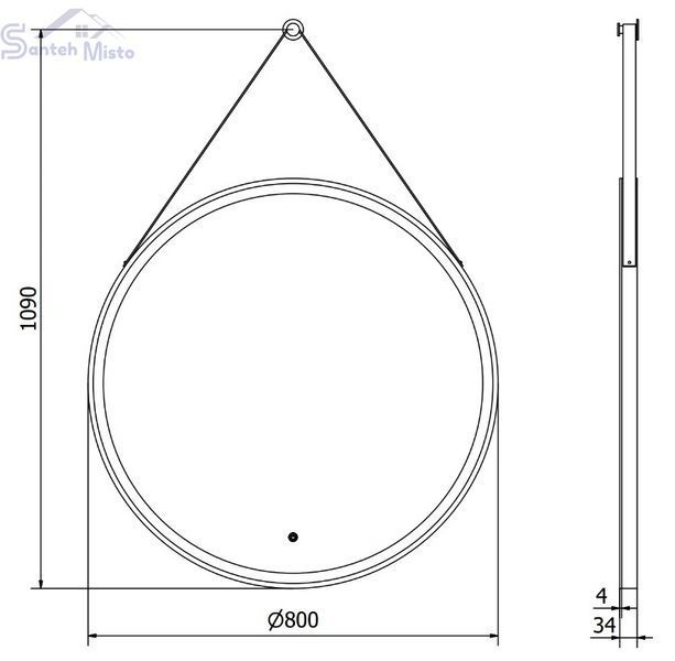 Дзеркало MEXEN RENI 80 LED кругле MEX-9812-080-080-611-70 фото