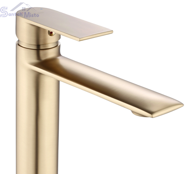 Змішувач для раковини REA VENETA BRUSHED GOLD високий REA-B3009 фото