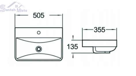 Умывальник (раковина) MEXEN DAGNA 50 WHITE врезной белый MEX-21995100 фото