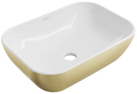 Умывальник (раковина) MEXEN RITA BRUSHED GOLD WHITE накладной MEX-21084553 фото