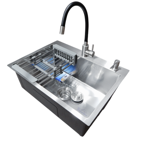Комплект кухонной мойки Kraft HM 6045 DECOR (3.0/1.0 мм) SM15300 фото
