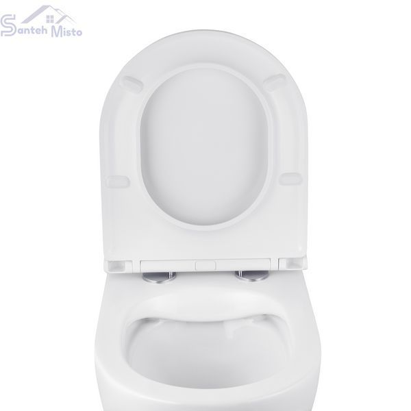 Комплект 4 в 1: Инсталляция GROHE Solido 3 в 1 3884966Q + Унитаз безободковый Kroner Harz WHI493736 RIMLESS с сиденьем Slim Duroplast / Soft-close / Quick relase KH493736WHIR (3884966KH493736) CV033601 фото