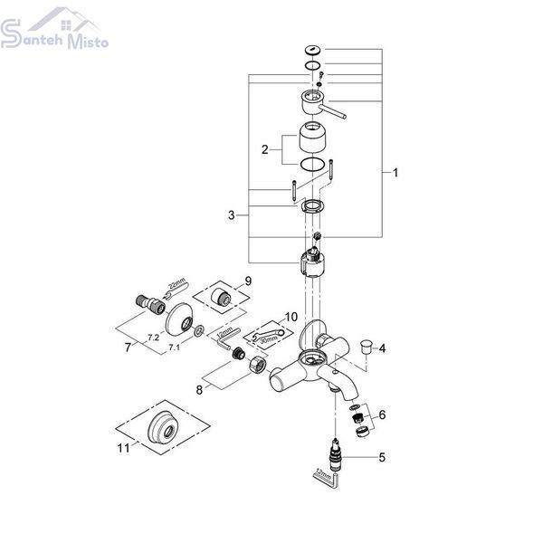 Змішувач для ванни Grohe BauClassic 32865000 CV032464 фото