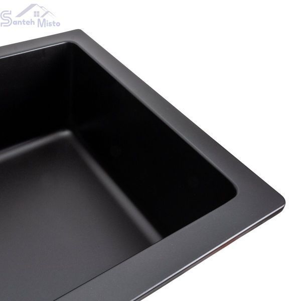 Гранитная мойка для кухни Platinum 7945 Paruana матовая Черная 39810 фото