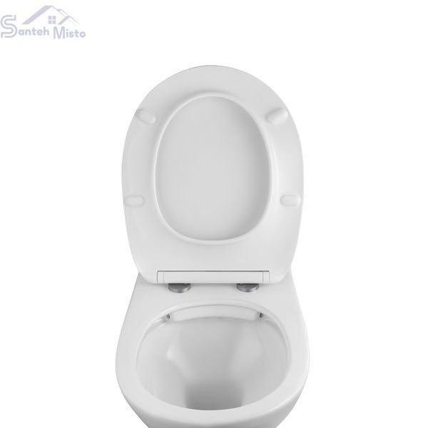 Унитаз подвесной безободковый Kroner Oker WHI533536 RIMLESS с сиденьем (KO533536WHIR) CV033120 фото
