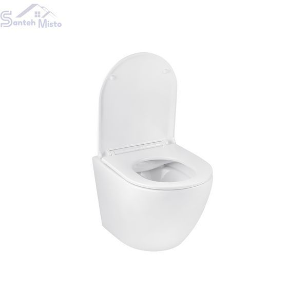 Комплект 4 в 1: Инсталляция GROHE Solido 3 в 1 3884966Q + Унитаз безободковый Kroner Harz WHI493736 RIMLESS с сиденьем Slim Duroplast / Soft-close / Quick relase KH493736WHIR (3884966KH493736) CV033601 фото