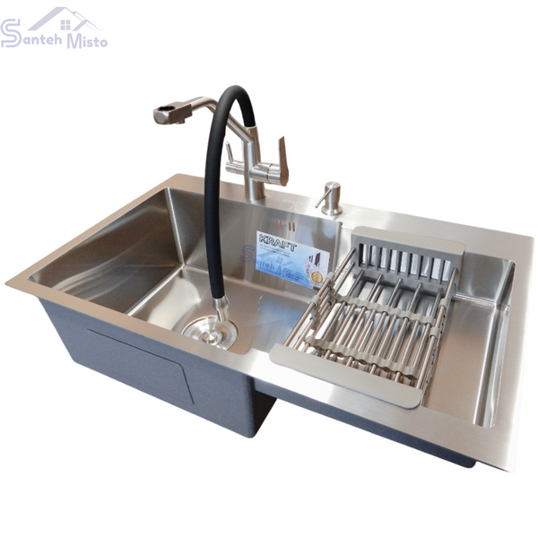 Комплект кухонної мийки Kraft Handmade HS R 780х480 (3.0/1.0 мм) SM2200 фото