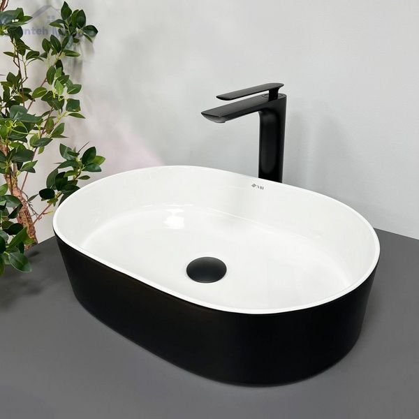 Умывальник (раковина) VBI VERONA 50 BLACK WHITE накладной VBI-011309 фото