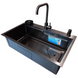 Комплект кухонної мийки Kraft HM 7546 NANO BLACK SM307 фото 6