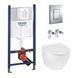 Комплект 4 в 1: Инсталляция GROHE Solido 3 в 1 3884966Q + Унитаз безободковый Kroner Harz WHI493736 RIMLESS с сиденьем Slim Duroplast / Soft-close / Quick relase KH493736WHIR (3884966KH493736) CV033601 фото 1