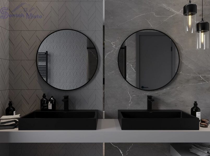 Дзеркало MEXEN LOFT 75 BLACK кругле MEX-9850-075-075-000-70 фото