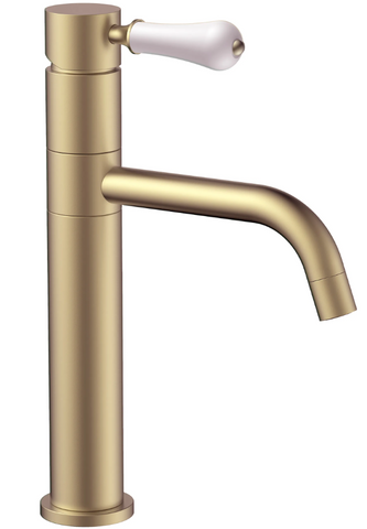 Змішувач для раковини (умивальника) REA SERRA BRUSHED GOLD низький REA-B1144 фото