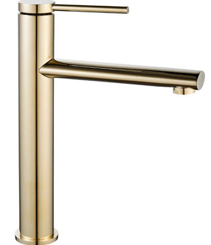 Змішувач для раковини (умивальника) REA OVAL GOLD золотий високий REA-B6513 фото