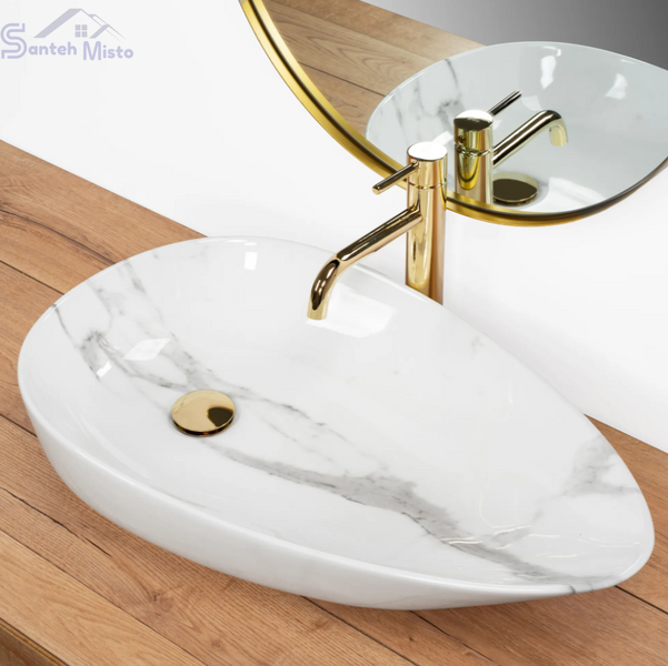 Умивальник (раковина) REA GRETA 65 BIANCO SHINY накладний * REA-U6501 фото