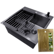Кухонная мойка Kraft HM 50х50 NANO BLACK PVD (3.0/1.0 мм) Decor