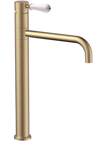 Змішувач для раковини (умивальника) REA SERRA BRUSHED GOLD високий REA-B1145 фото