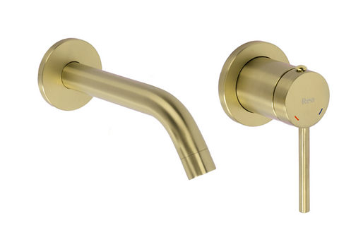 Змішувач для раковини REA CLIF BRUSHED GOLD + BOX прихованого монтажу REA-B5841 фото