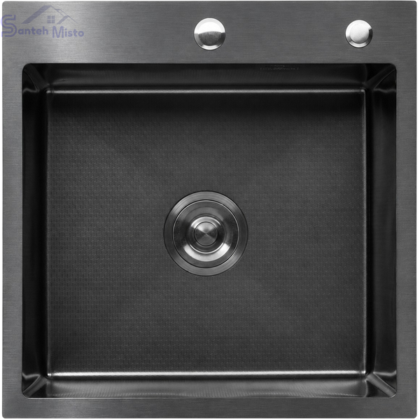 Кухонная мойка Kraft HM 50х50 NANO BLACK PVD (3.0/1.0 мм) Decor SМ482 фото