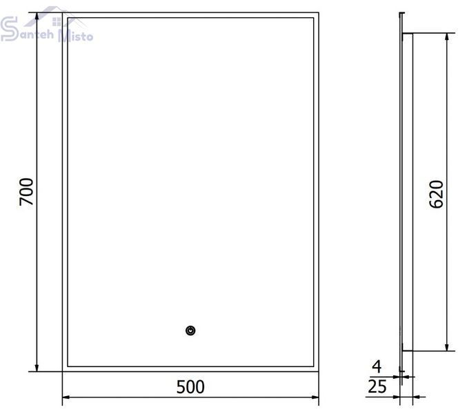 Дзеркало MEXEN ERMA 50x70 LED прямокутне MEX-9814-050-070-611-70 фото