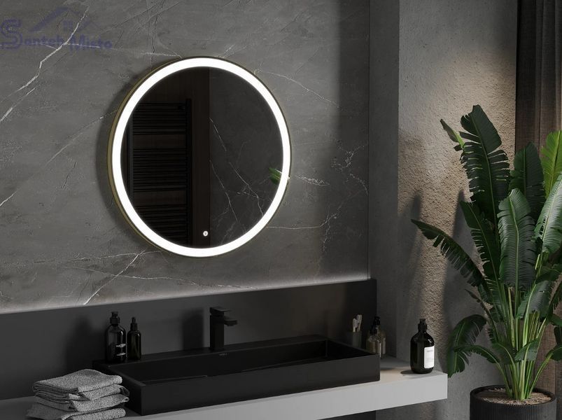 Дзеркало MEXEN ESSO 80 GOLD LED кругле MEX-9825-080-080-611-50 фото