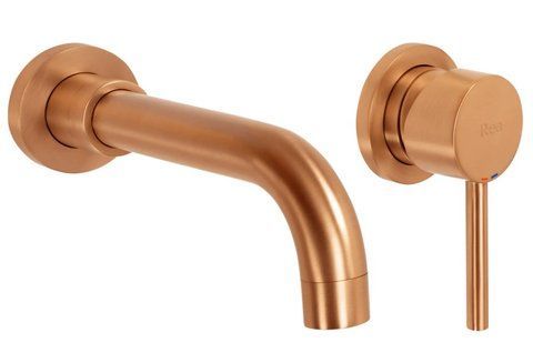 Змішувач для раковини (умивальника) REA LUNGO LONG BRUSHED COPPER + BOX прихованого монтажу REA-B4601 фото