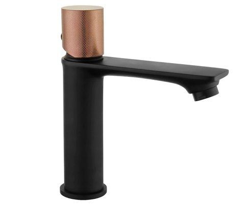 Змішувач для раковини (умивальника) MEXEN ROYO ONE BLACK ROSE GOLD низький MEX-72201-76 фото