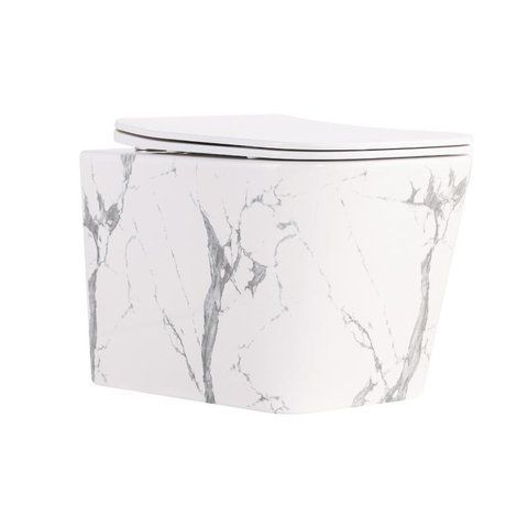 Унітаз підвісний Tern Ultra Quiet 490&times;365&times;325 мм, Marble, з сидінням Slim Duroplast / Soft-close / Quick Release QT17332303ASMR Qtap SD00054291 фото