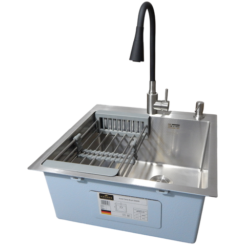 Комплект кухонной мойка Kraft KRF 5050 decor (3.0/1.0 мм) SM2074 фото