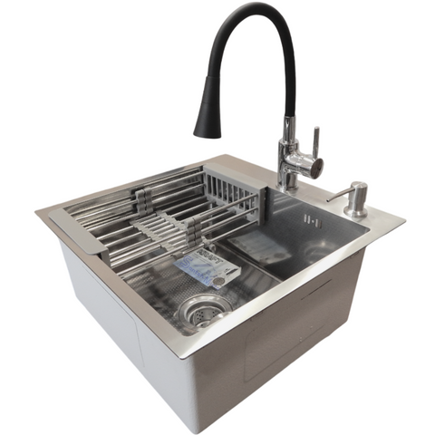 Комплект кухонной мойки Kraft HM 5448 DECOR (3.0/1.0 мм) SM3804 фото