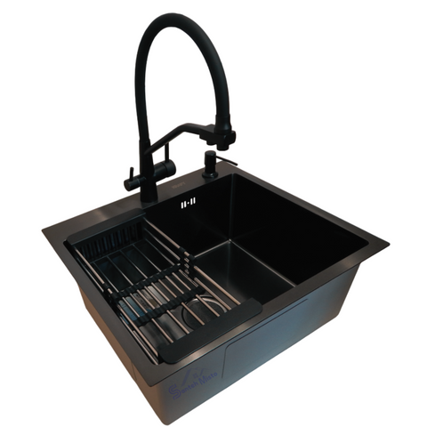 Кухонная мойка Kraft HM 50х50 NANO BLACK PVD (3.0/1.0 мм) SМ160 фото