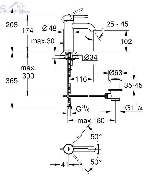 Essence Однорычажный смеситель для раковины 3/8" S-размера (24171001) 33385 фото