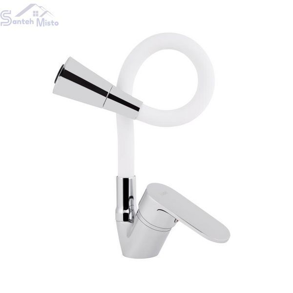 Змішувач для кухні Lidz Tani 008F3 з гнучким виливом (k40) LDTAN008F3WCR37037 Chrome/White SD00043140 фото