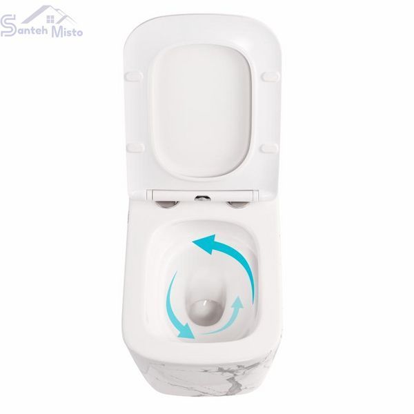 Унітаз підвісний Tern Ultra Quiet 490&times;365&times;325 мм, Marble, з сидінням Slim Duroplast / Soft-close / Quick Release QT17332303ASMR Qtap SD00054291 фото