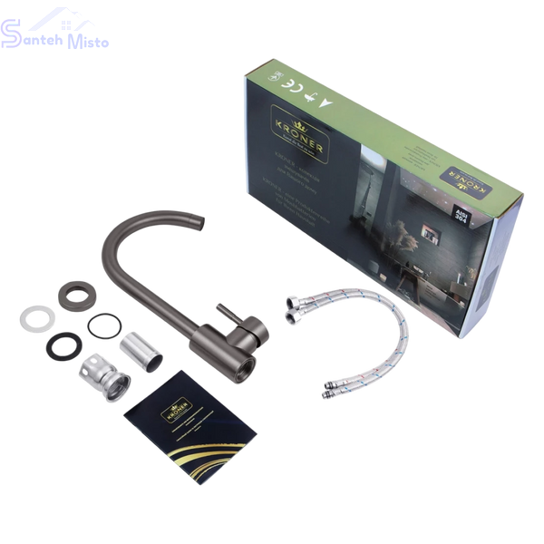 Комплект кухонной мойки KRP Schwarze - 7848RHM PVD SM1215 фото