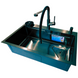 Комплект кухонной мойки Kraft HM 7546 NANO BLACK SM300 фото 7