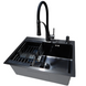 Комплект кухонної мийки Kraft NANO BLACK PVD HS60*45 (3.0/1.0 мм) декор SM2310 фото 1