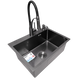 Комплект кухонной мойки Kraft NANO BLACK PVD HS60*45 Декор (3.0/1.0 мм)+Змішувач для кухні Kroner KRP Ersel - GRP03393BLK SM2310 фото 4