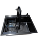 Комплект кухонної мийки Kraft NANO BLACK PVD HS60*45 (3.0/1.0 мм) декор SM2310 фото 5
