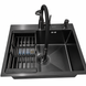 Комплект кухонной мойки Kraft NANO BLACK PVD HS60*45 Декор (3.0/1.0 мм)+Змішувач для кухні Kroner KRP Ersel - GRP03393BLK SM2310 фото 5