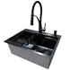 Комплект кухонної мийки Kraft NANO BLACK PVD HS60*45 (3.0/1.0 мм) декор SM2310 фото 2