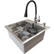 Комплект кухонної мийки Kraft KRF 5448 DECOR (3.0/1.0 мм) SM3804 фото 1