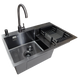 Комплект кухонной мойки KRP Schwarze - 7848RHM PVD SM1215 фото 2