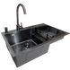Комплект кухонной мойки KRP Schwarze - 7848RHM PVD SM1215 фото 1