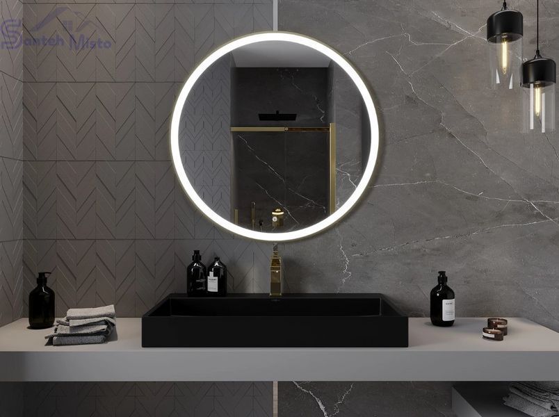 Дзеркало MEXEN ESSO 90 GOLD LED кругле MEX-9825-090-090-611-50 фото