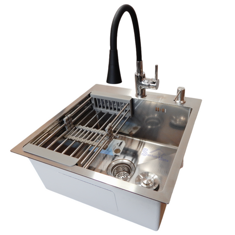 Комплект кухонной мойка Kraft KRF 5050 decor (3.0/1.0 мм) SM540 фото