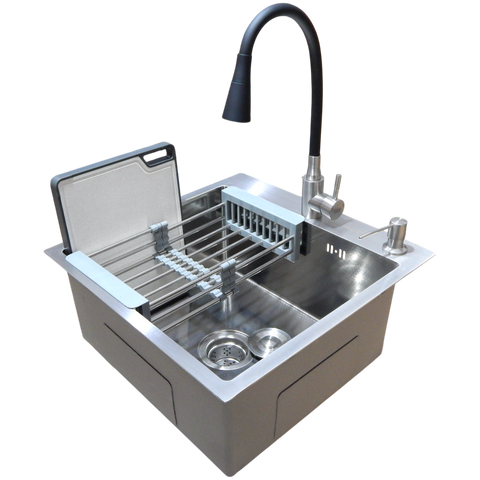 Комплект кухонной мойки Kraft HM 5448 DECOR (3.0/1.0 мм) SM60448 фото